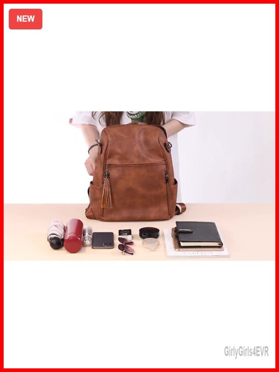 Convertible Waterproof Vegan Leather Backpack for Women, 14-Inch Laptop, 12 main image 4